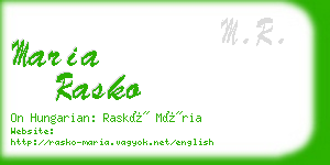 maria rasko business card